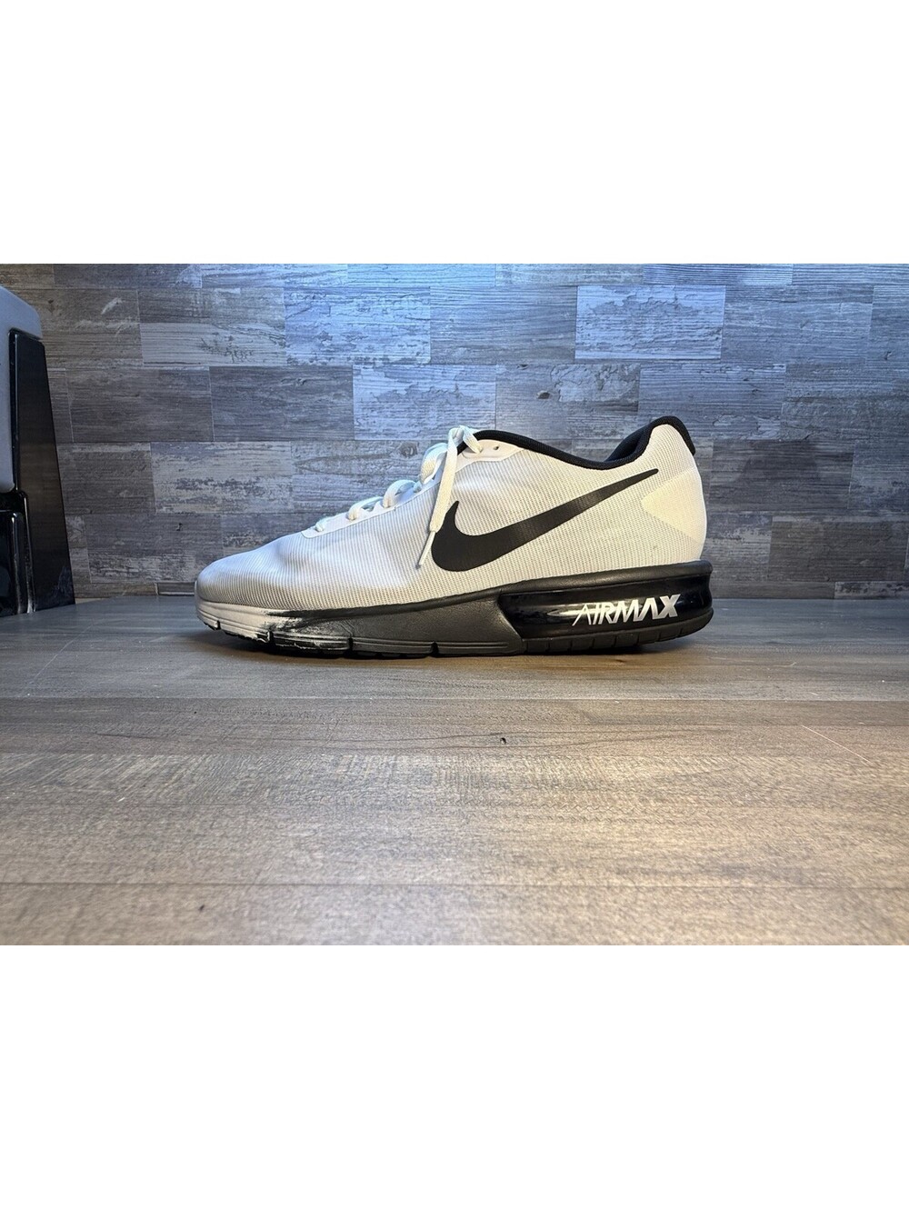 Nike Air Max Sequent Men’s White Black Running Shoes Size 13 719912-101 (cp/sh6)